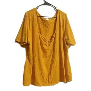 Ava & Viv‎ Yellow Short Sleeve Top